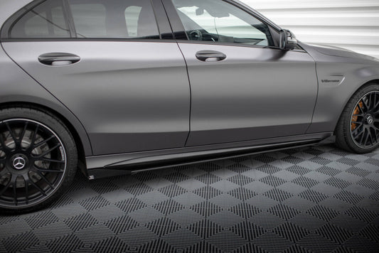 Seitenschweller Flaps passend für Mercedes-AMG C63 Limousine / Kombi W205 FL schwarz Hochglanz