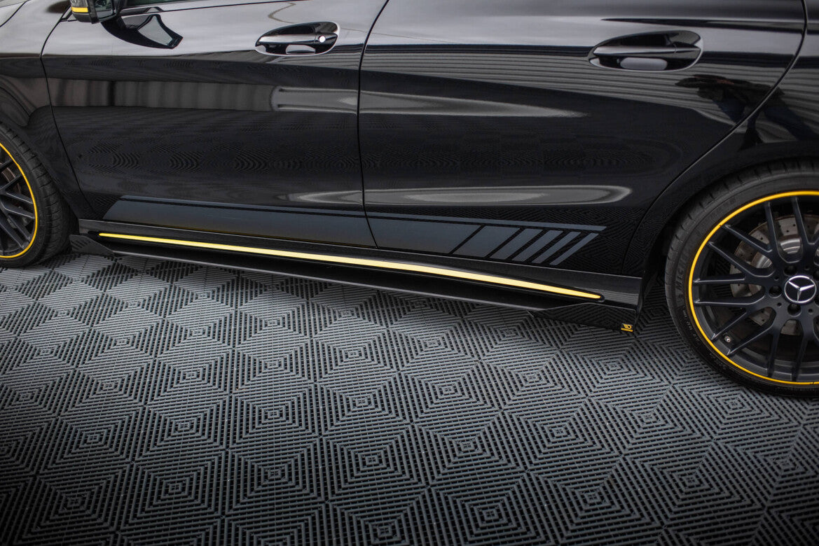 Seitenschweller Flaps passend für Mercedes-AMG CLA 45 C117 FL schwarz Hochglanz