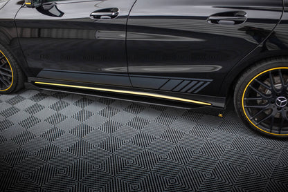 Seitenschweller Flaps passend für Mercedes-AMG CLA 45 C117 FL schwarz Hochglanz