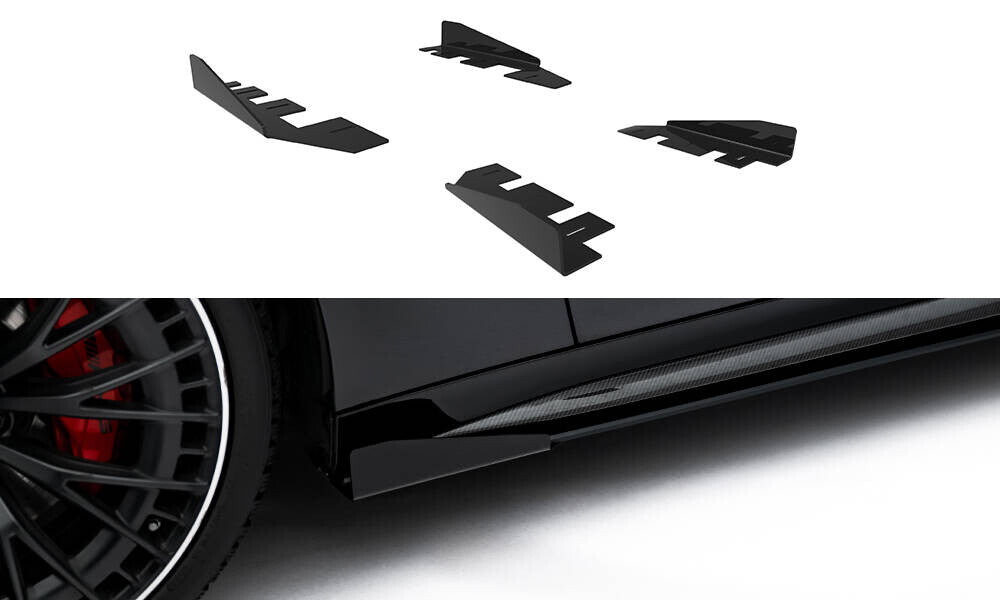 Seitenschweller Flaps passend für Mercedes-AMG CLE 53 Aero C236 schwarz Hochglanz