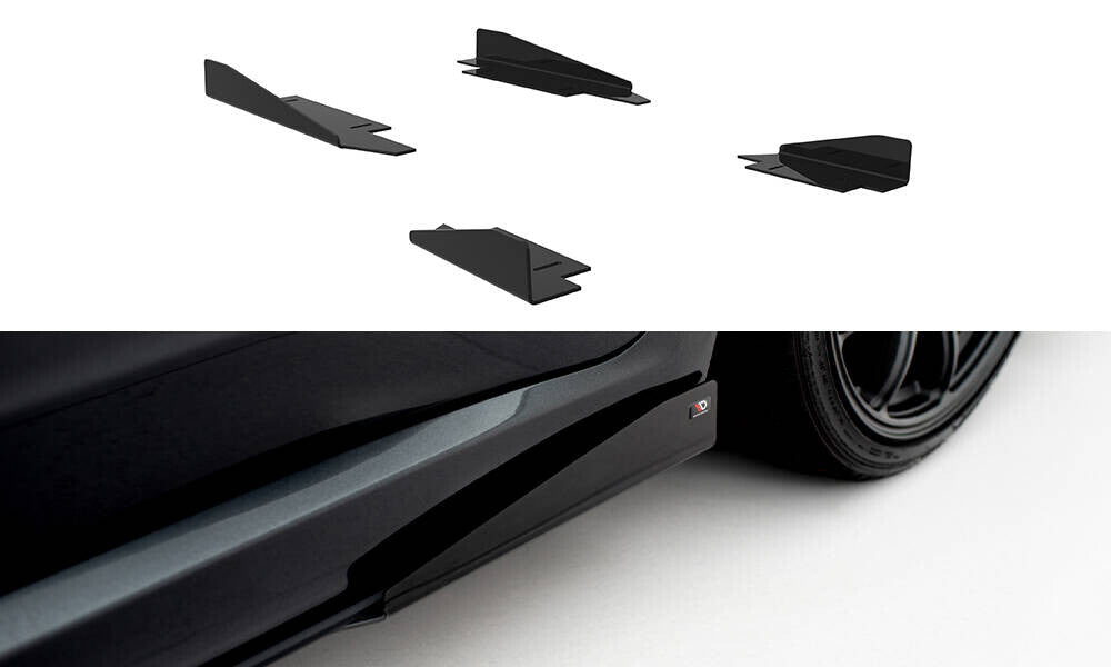 Seitenschweller Flaps passend für Subaru Impreza WRX STI Mk3 FL schwarz Hochglanz