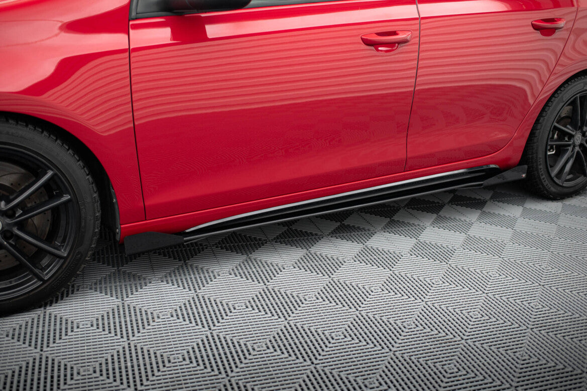 Seitenschweller Flaps passend für VW Golf GTI Mk6 schwarz Hochglanz