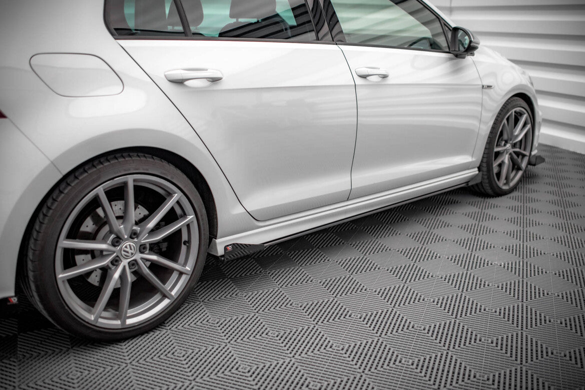 Seitenschweller Flaps passend für VW Golf R Mk7 schwarz Hochglanz