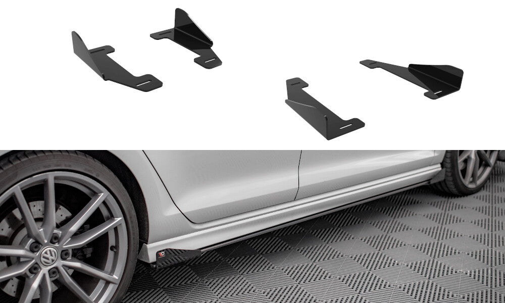 Seitenschweller Flaps passend für VW Golf R Mk7 schwarz Hochglanz