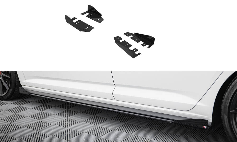 Seitenschweller Flaps passend für VW Jetta GLI Mk7 schwarz Hochglanz