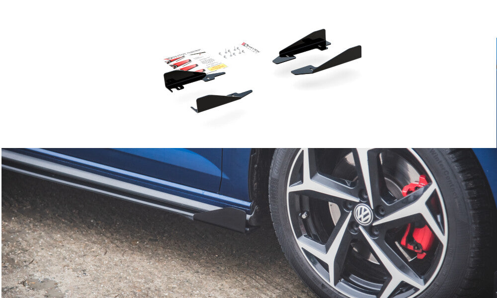 Seitenschweller Flaps passend für VW Polo GTI Mk6 schwarz Hochglanz
