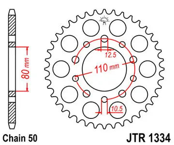 Kettenrad hinten Stahl JT JTR1334.41, 41 Zähne Teilung 530