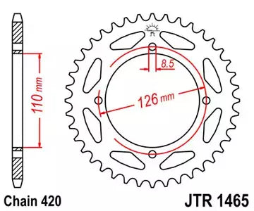 Kettenrad hinten Stahl JT JTR1465.47, 47 Zähne Teilung 420