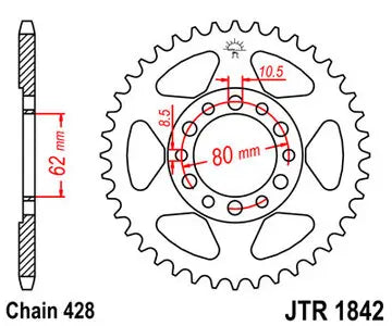 Hinteres Stahl-Ritzel JT JTR1842.52 52z Größe 428