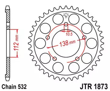 Kettenrad hinten Stahl JT JTR1873.48, 48 Zähne Teilung 532