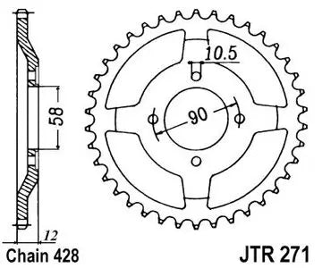 Kettenrad hinten Stahl JT JTR271.50, 50 Zähne Teilung 428