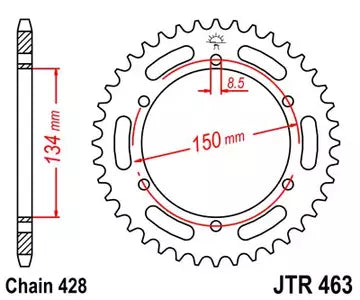 Hinteres Stahlkettenrad JT JTR463.48 48z Größe 428