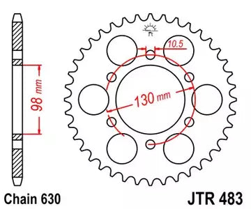 Kettenrad hinten Stahl JT JTR483.33, 33 Zähne Teilung 630
