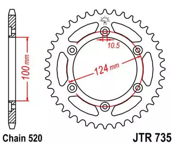 Kettenrad hinten Stahl JT JTR735.45, 45 Zähne Teilung 520