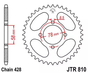 Hinteres Stahlkettenrad JT JTR810.48 48z Größe 428