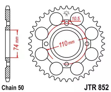 Kettenrad hinten Stahl JT JTR852.41, 41 Zähne Teilung 530
