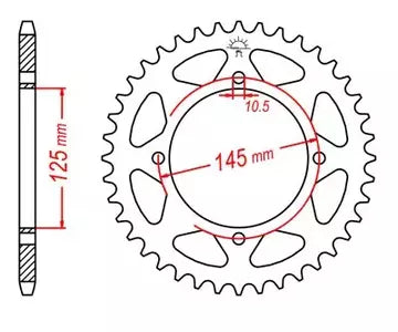 Kettenrad hinten Stahl JT JTR857.47, 47 Zähne Teilung 520