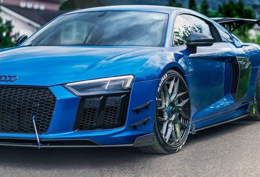 Stoßstangen Flaps Wings vorne Canards passend für Audi R8 Mk.2 schwarz matt