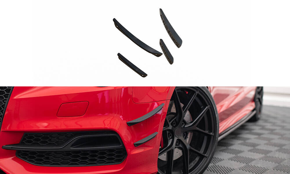 Stoßstangen Flaps Wings vorne Canards passend für Audi S3 / A3 S-Line 8V Limousine / Cabrio