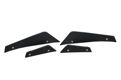 Stoßstangen Flaps Wings vorne Canards passend für Ford Fiesta 7 ST Mk7 FL schwarz matt