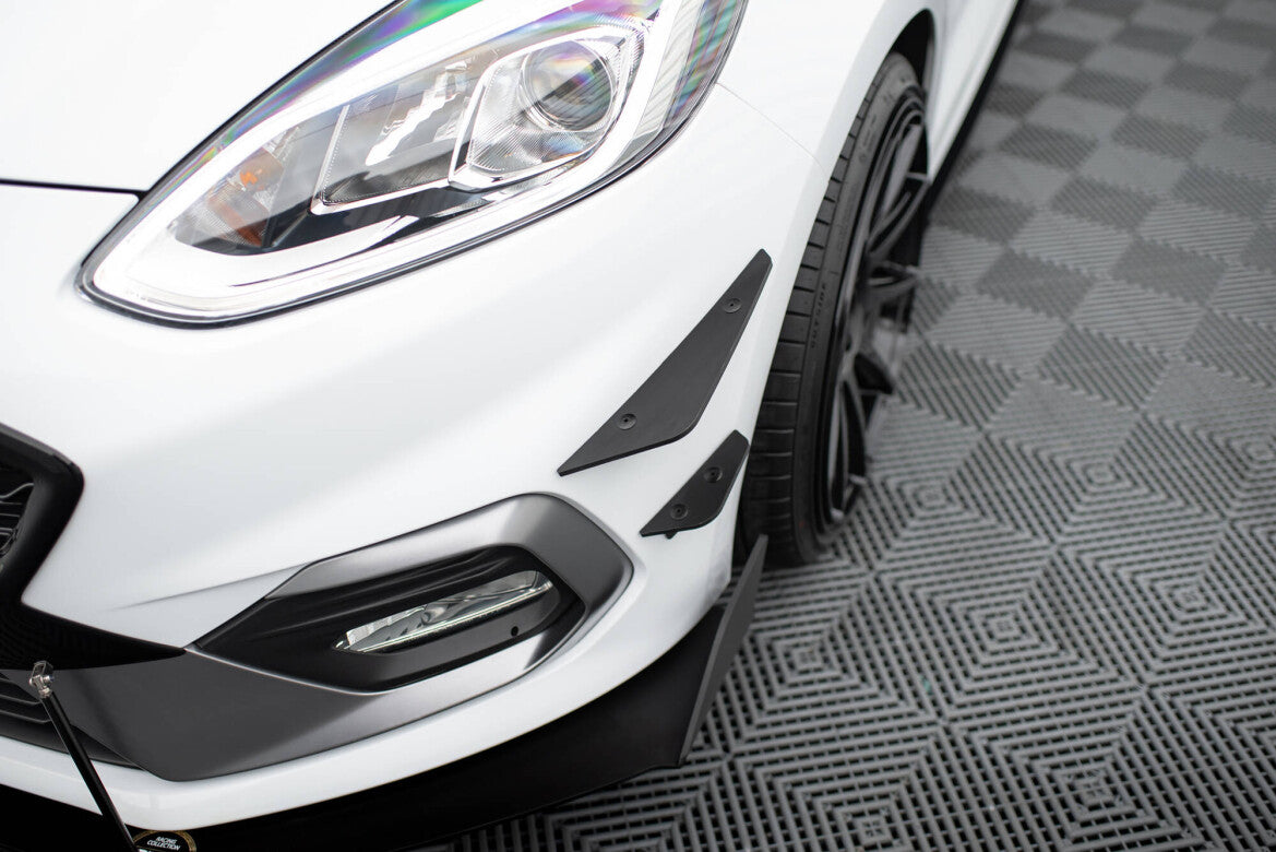 Stoßstangen Flaps Wings vorne Canards passend für Ford Fiesta Mk8 ST/ ST-Line schwarz matt