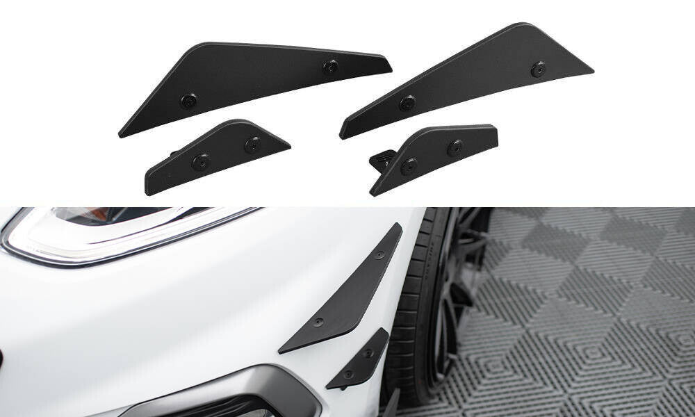 Stoßstangen Flaps Wings vorne Canards passend für Ford Fiesta Mk8 ST/ ST-Line schwarz matt