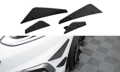 Stoßstangen Flaps Wings vorne Canards passend für Ford Fiesta Mk8 ST/ ST-Line schwarz matt