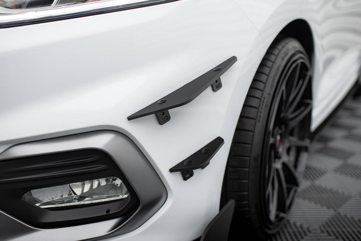 Stoßstangen Flaps Wings vorne Canards passend für Ford Fiesta Mk8 ST/ ST-Line schwarz matt