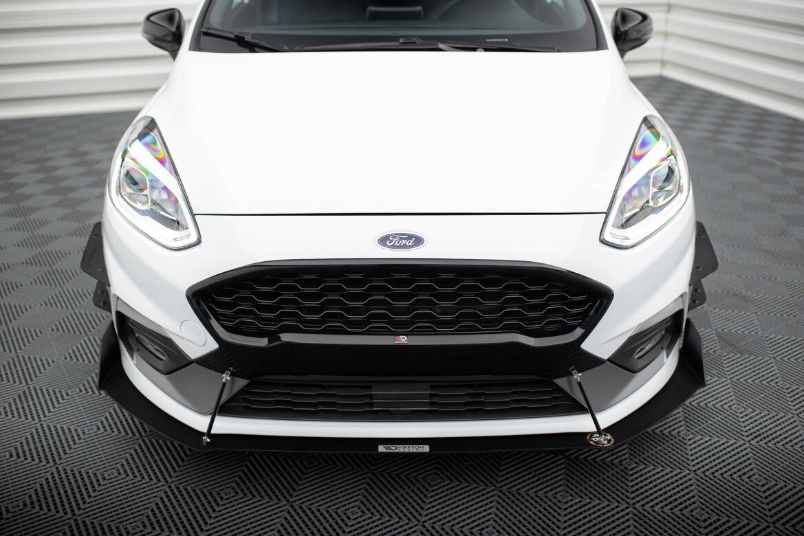 Stoßstangen Flaps Wings vorne Canards passend für Ford Fiesta Mk8 ST/ ST-Line schwarz matt