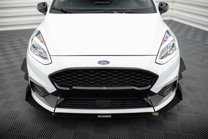 Stoßstangen Flaps Wings vorne Canards passend für Ford Fiesta Mk8 ST/ ST-Line schwarz matt