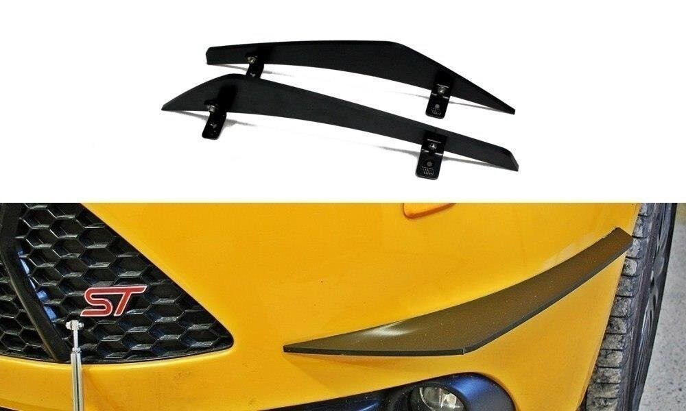Stoßstangen Flaps Wings vorne Canards passend für Ford Focus ST Mk3 schwarz matt