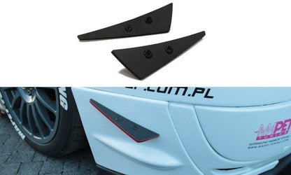 Stoßstangen Flaps Wings vorne Canards passend für Subaru Impreza WRX STI (BLOBEYE) schwarz matt