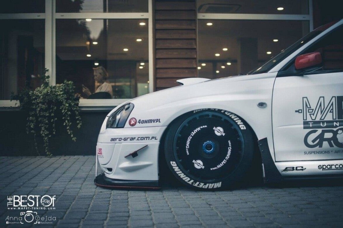 Stoßstangen Flaps Wings vorne Canards passend für Subaru Impreza WRX STI (BLOBEYE) schwarz matt