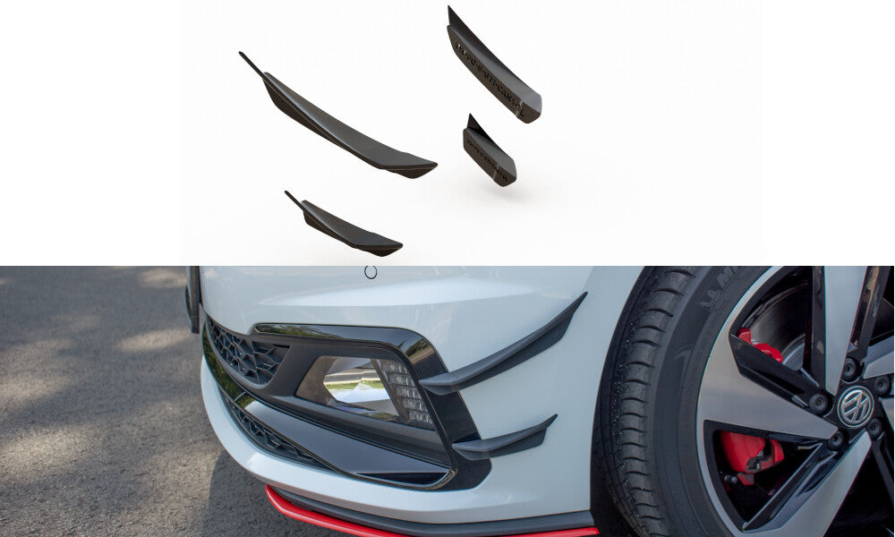 Stoßstangen Flaps Wings vorne Canards passend für VW Polo GTI Mk6