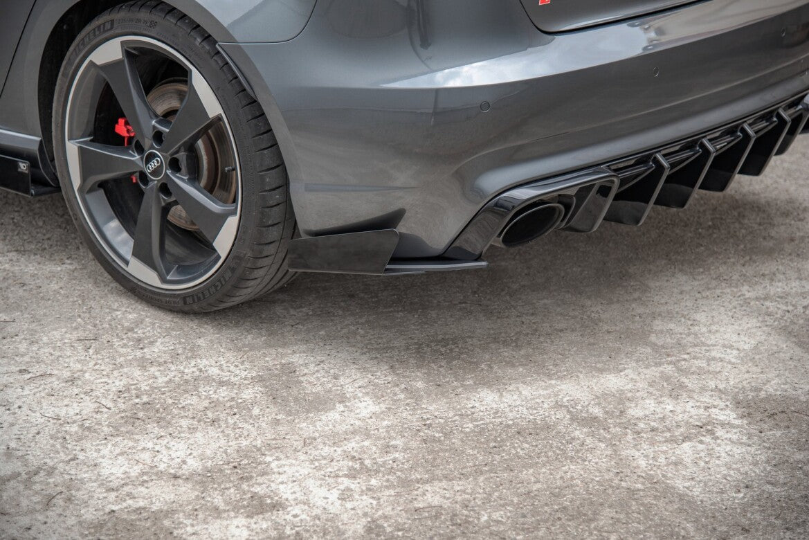 Street Pro Diffusor Flaps passend für Audi RS3 8V Sportback schwarz matt + Hochglanz Flaps