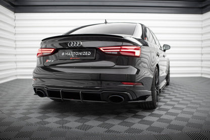 Street Pro Diffusor Flaps passend für Audi RS3 Limousine 8V FL schwarz matt + Hochglanz Flaps