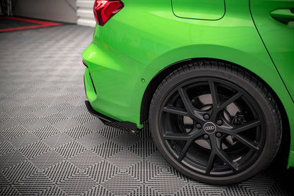 Street Pro Diffusor Flaps passend für Audi RS3 Limousine 8Y roter Kern + Hochglanz Flaps