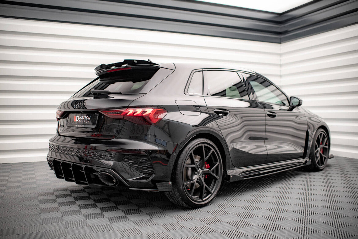 Street Pro Diffusor Flaps passend für Audi RS3 Sportback 8Y schwarz matt + Hochglanz Flaps