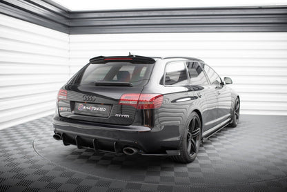 Street Pro Diffusor Flaps passend für Audi RS6 Avant C6 schwarz matt + Hochglanz Flaps