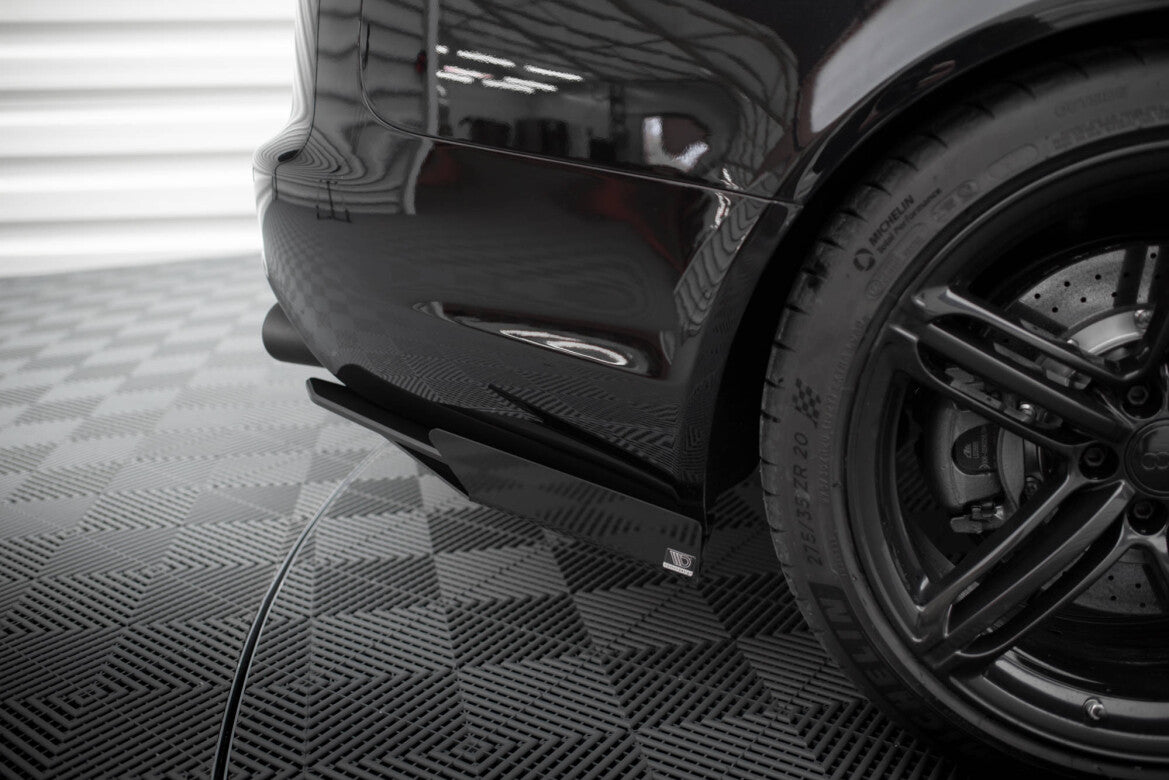 Street Pro Diffusor Flaps passend für Audi RS6 Avant C6 schwarz matt + Hochglanz Flaps