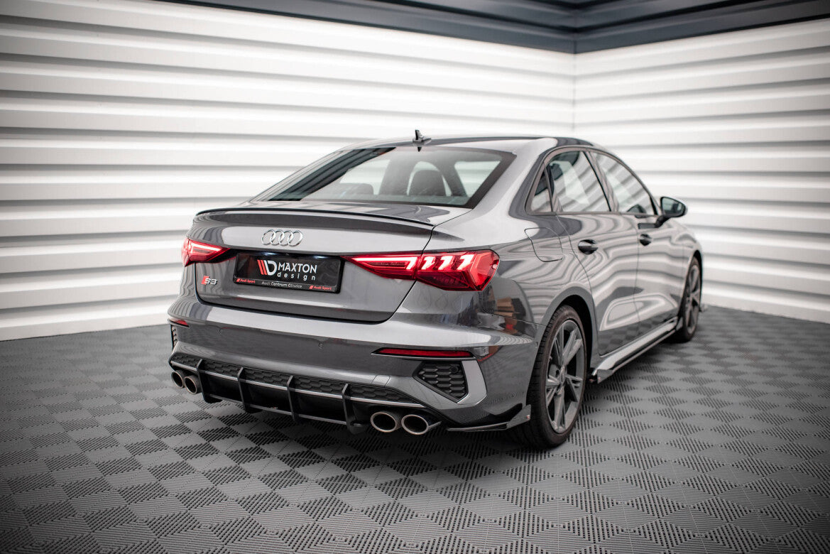 Street Pro Diffusor Flaps passend für Audi S3 Limousine 8Y schwarz matt + Hochglanz Flaps