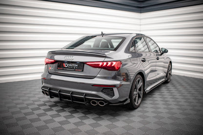 Street Pro Diffusor Flaps passend für Audi S3 Limousine 8Y schwarz matt + Hochglanz Flaps