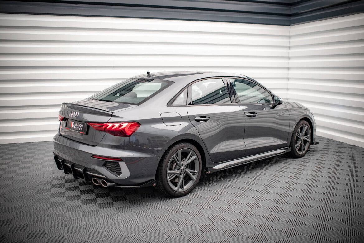 Street Pro Diffusor Flaps passend für Audi S3 Limousine 8Y schwarz matt + Hochglanz Flaps