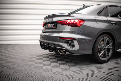 Street Pro Diffusor Flaps passend für Audi S3 Limousine 8Y schwarz matt