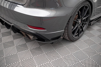Street Pro Diffusor Flaps passend für Audi S3 Sportback 8V FL schwarz matt + Hochglanz Flaps