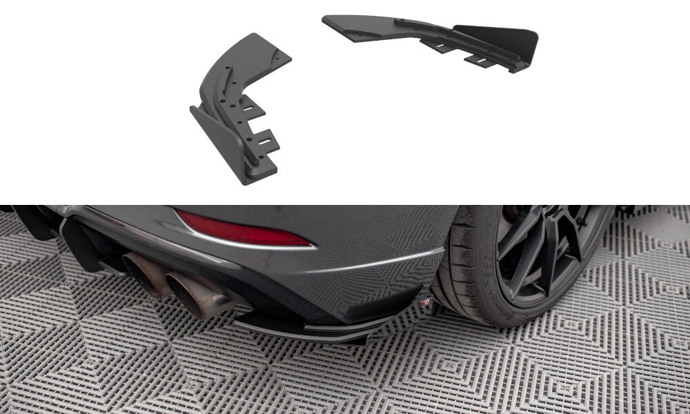 Street Pro Diffusor Flaps passend für Audi S3 Sportback 8V FL schwarz matt + Hochglanz Flaps