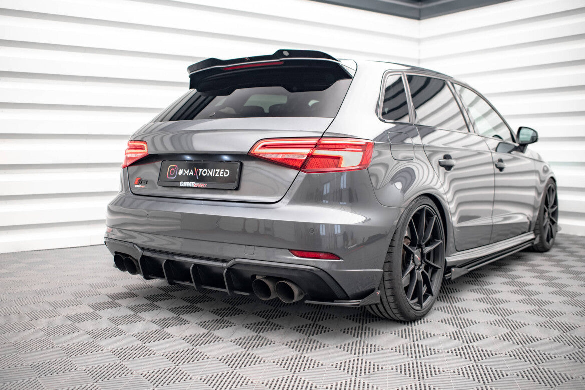 Street Pro Diffusor Flaps passend für Audi S3 Sportback 8V FL schwarz matt + Hochglanz Flaps