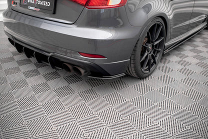 Street Pro Diffusor Flaps passend für Audi S3 Sportback 8V FL schwarz matt