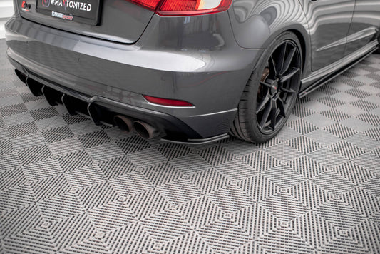 Street Pro Diffusor Flaps passend für Audi S3 Sportback 8V FL schwarz matt
