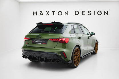 Street Pro Diffusor Flaps passend für Audi S3 Sportback 8Y FL schwarz matt + Hochglanz Flaps